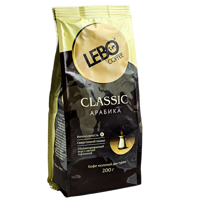 кофе LEBO CLASSIC ARABICA для турки 200 г молотый 1/12 кофе LEBO CLASSIC ARABICA для турки 200 г молотый 1/12