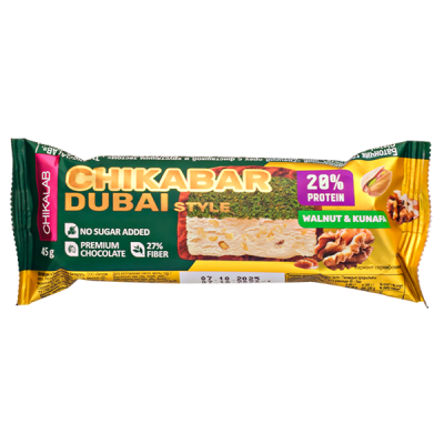 Батончик CHIKABAR DUBAI глазированный Walnut&Kunafa 45 г 1/30