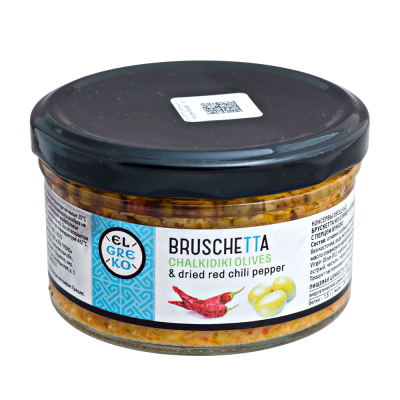 брускетта EL GREKO CHALKIDIKI OLIVES/RED CHILI 150 г 1/24