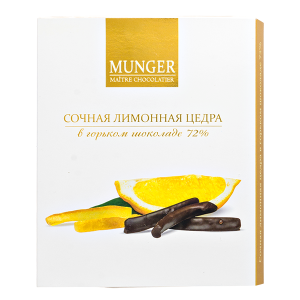 конфеты MUNGER Лимонная Цедра в горьком шоколаде 90 г 1/10