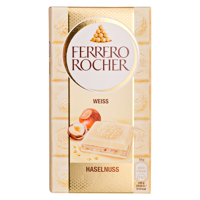 шоколад FERRERO ROCHER WHITE Hazelnut 90 г 1/8
