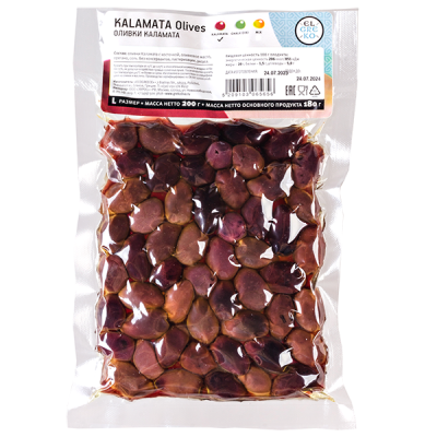 оливки EL GREKO KALAMATA c косточкой 200 г м/у 1/12