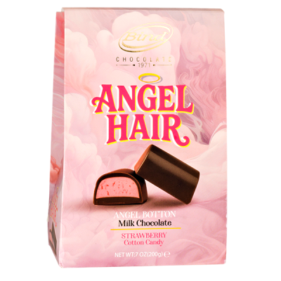 шоколад BIND ANGEL HAIR Milk, Strawberry 200 г 1/6 (СРОК 06.05.2027)