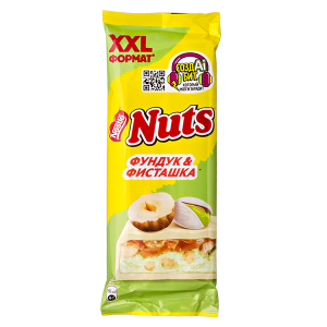 шоколад NUTS XXL формат Фундук-Фисташка 180 г 1/10
