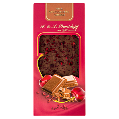 шоколад A&A Demidoff Молочный с вишней 80 г 1/10