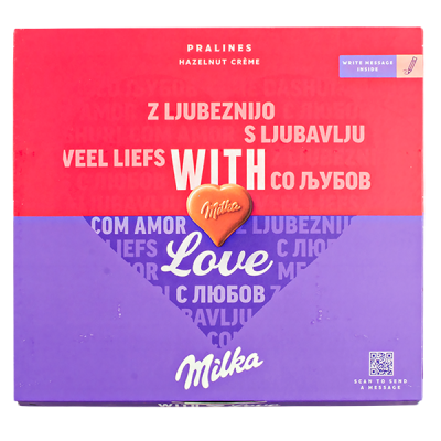 конфеты Милка WITH Love ореховый крем 110 г 1/10