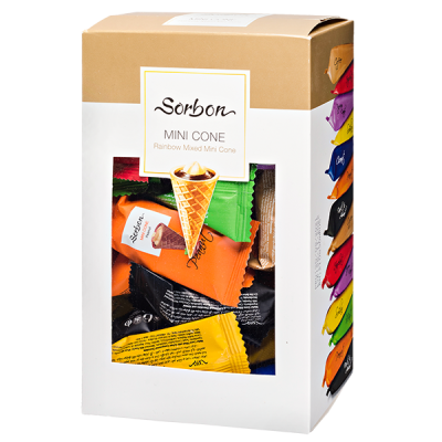 конфеты SORBON MINI CONE RAINBOW MIXED 300 г 1/6 конфеты SORBON MINI CONE RAINBOW MIXED 300 г 1/6