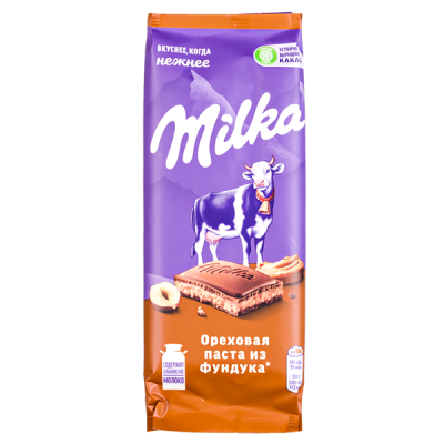 шоколад Милка Ореховая паста из фундука 80 г 1/20