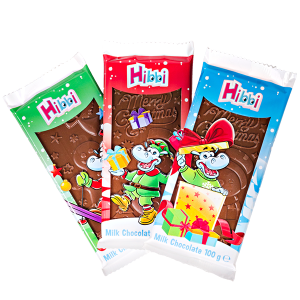 шоколад HIBBI молочный (с окном) 100 г 1/20