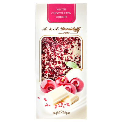 шоколад A&A Demidoff Белый с вишней 80 г 1/10