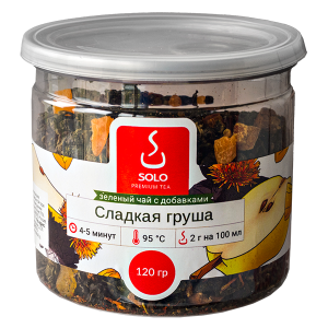 чай SOLO Сладкая груша 120 г пл/б 1/12 чай SOLO Сладкая груша 120 г пл/б 1/12