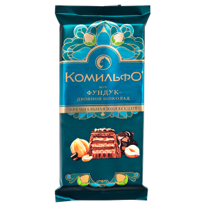 шоколад КОМИЛЬФО Фундук - Двойной шоколад 102 г 1/13