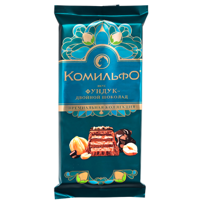 шоколад КОМИЛЬФО Фундук - Двойной шоколад 102 г 1/13