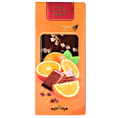 шоколад A&A Demidoff Молочный с апельсином 80 г 1/10