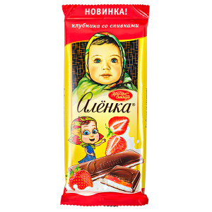 шоколад Аленка клубника со сливками 87 г 1/10