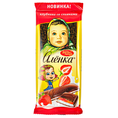шоколад Аленка клубника со сливками 87 г 1/10