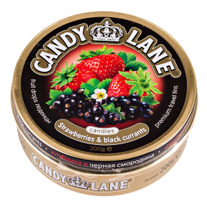 Карамель CANDY LANE Strawberries & black currants ж/б 200 г 1/6