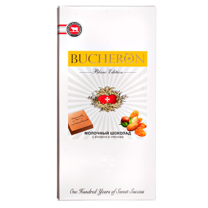 шоколад BUCHERON BLANC EDITION Молочный изюм-орехи 85 г 1/10