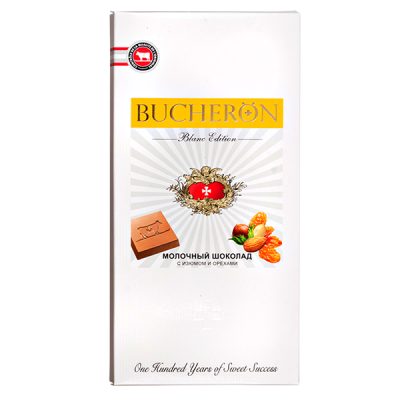 шоколад BUCHERON BLANC EDITION Молочный изюм-орехи 85 г 1/10
