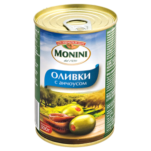 оливки MONINI с анчоусом 300 г ж/б 1/12 оливки MONINI с анчоусом 300 г ж/б 1/12