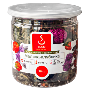 чай SOLO Малина - Клубника 90 г пл/б 1/12 чай SOLO Малина - Клубника 90 г пл/б 1/12