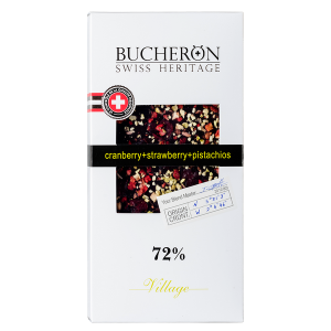 шоколад BUCHERON VILLAGE 72% Клюква Клубника Фисташка 100 г 1/10