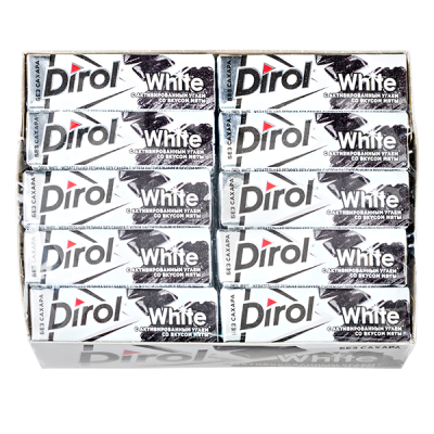 жевательная резинка Дирол White уголь-мята 1/30
