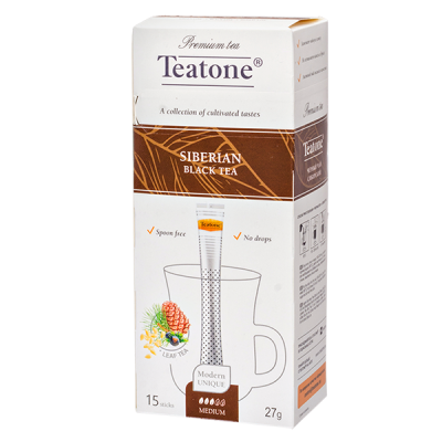 чай TEATONE 'SIBERIAN BLACK' 15 стиков 1/12