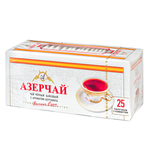 чай АЗЕРЧАЙ Черный с бергамотом 25 пакетиков с конвертом 1/24