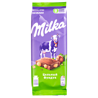 шоколад Милка Цельный Фундук 80 г 1/19