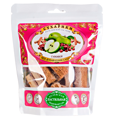 Сухарики из пастилы без сахара с клюквой 40 г 1/20