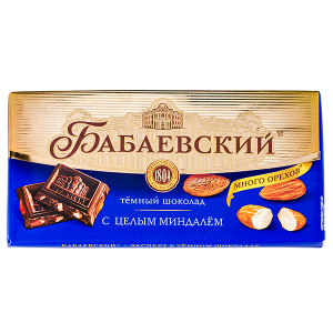 шоколад Бабаевский Темный с Целым Миндалем 90 г 1/16