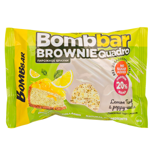 Печенье Bombbar BROWNIE Quadro Lemon Tart & poppy-seeds 50 г 1/10