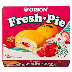 пирожное ORION Fresh-Pie Клубника-Малина 300 г 1/8 пирожное ORION Fresh-Pie Клубника-Малина 300 г 1/8