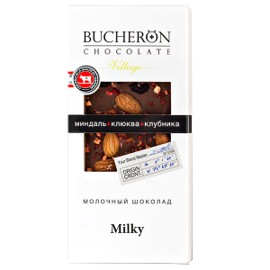 шоколад BUCHERON VILLAGE Milky Миндаль Клюква Клубника 85 г 1/10