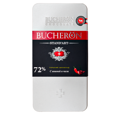 шоколад BUCHERON ж/б 72% Горький с Вишней и чили 100 г 1/10