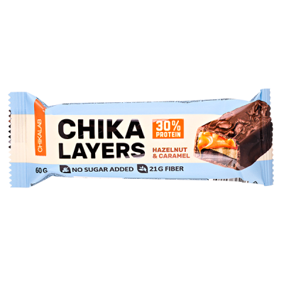 Батончик CHIKA LAYERS глазированный Hazelnut & Caramel 60 г 1/20