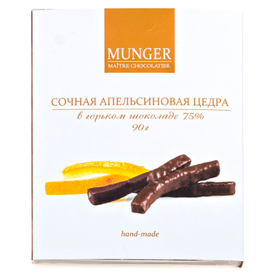 конфеты MUNGER Апельсиновая Цедра в горьком шоколаде 90 г 1/10
