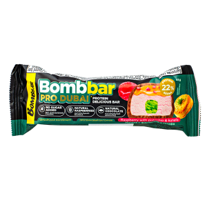Батончик Bombbar PRO DUBAI Raspberry, Pistachio & Kunafa 45 г 1/30