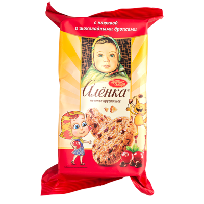 печенье Аленка с клюквой и шоколадными дропсами 140 г 1/12 печенье Аленка с клюквой и шоколадными дропсами 140 г 1/12